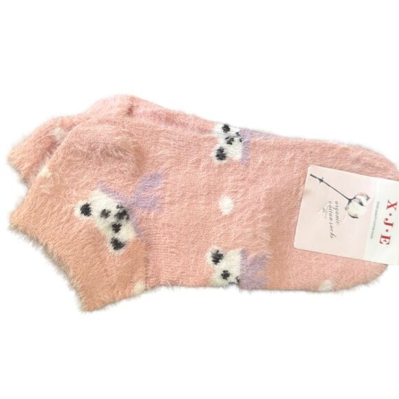 Adorable Baby Pink Panda Print Socks for Kids – Cozy Winter Christmas Collection - Picture 2 of 2